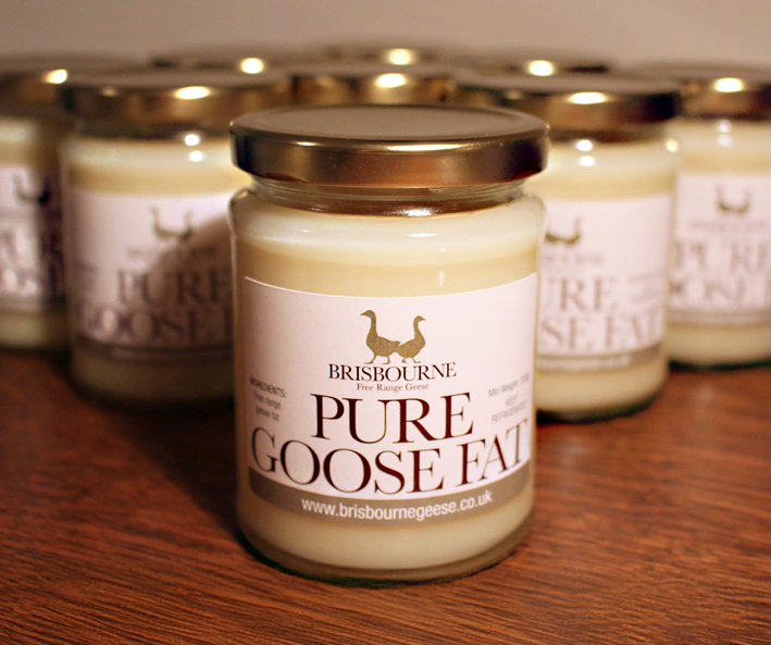 Goose Fat jar from Brisbourne Geese, buy when you collect your poultry